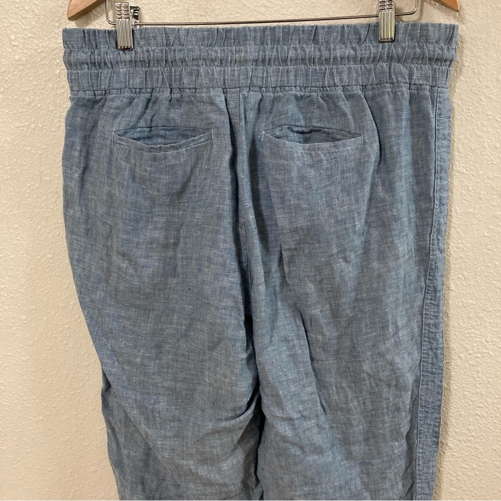 Athleta Carbón Linen Jogger Blue Drawstring Pants size 12 - Picture 8 of 13